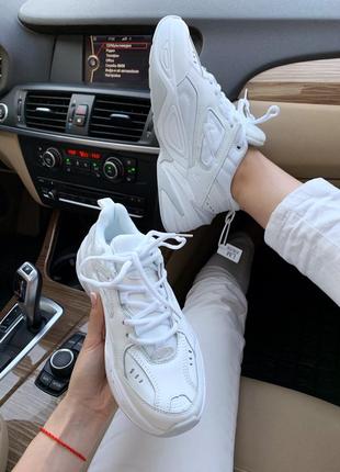 Nike m2k white шикарные женские кроссовки найк белые4 фото