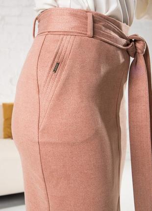 Нарядная женская юбка прямого коя с поясом из замши маленькие и большие размеры 42-549 фото