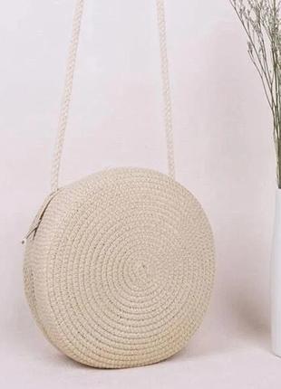 Сумка плетена кругла сумочка