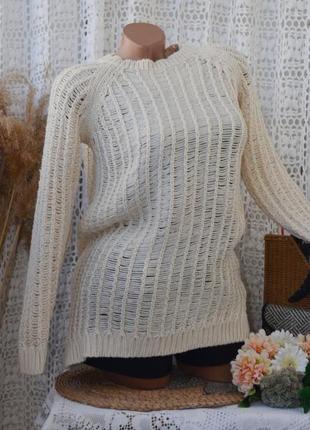 26/s женский фирменный свитер джемпер туника крупной вязки сетка кольчуга lk &amp;jnsdew3 фото