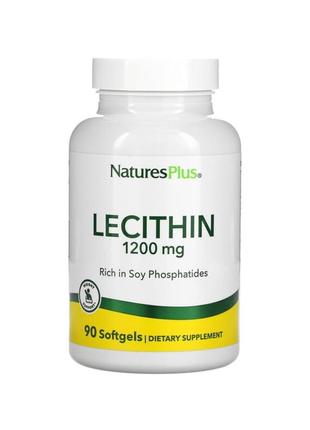 Natures plus лецитин 1200 мг — 90 капсул/сша1 фото