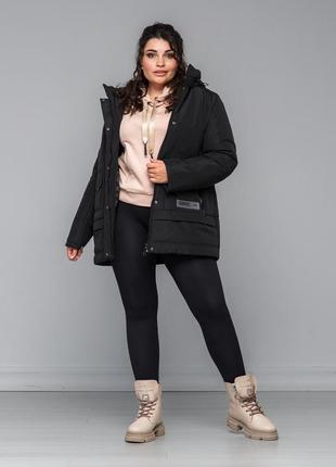 Жіноча демісезонна куртка прямого крою великі розміри 48-58 різні кольори3 фото