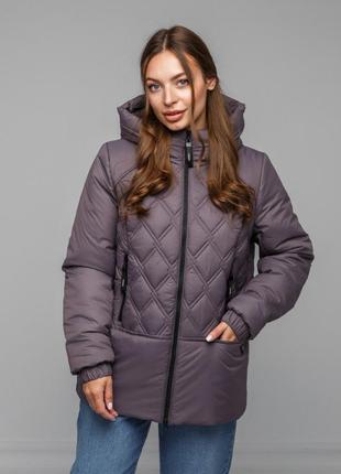Жіноча демісезонна куртка стьобана середньої довжини 44-46 різні кольори