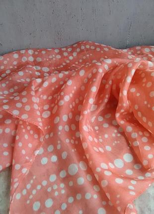 Воздушный шёлковый платок в горошины