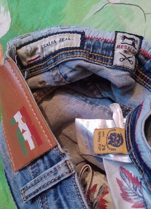 Resalsa. фирменные джинсы низкая посадка талия с потертостями зауженные2 фото