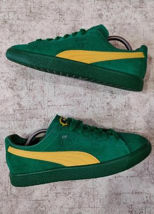 Кросівки puma clyde super green оригінал пума кеди зелені bascet liga suede