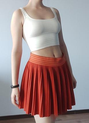Короткая юбка / оранжевая юбка3 фото