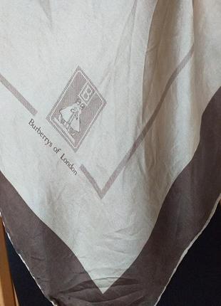 Винтажный burberrys of london шелковый платок в классической брендовой расцветке 77x774 фото