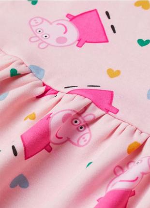 Платье на флисе со свинкой пеппой розовое h&m 4-6 лет2 фото