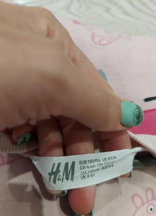 Платье на флисе со свинкой пеппой розовое h&m 4-6 лет5 фото