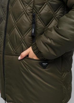 Жіноча демісезонна куртка стьобана середньо\ довжини великі розміри 44-54 різні кольори8 фото