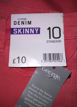 Женские розовые джинсы скошенные брюки штаны george denim4 фото