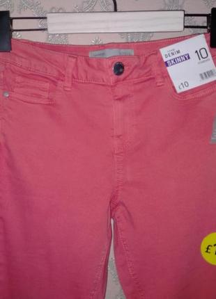 Женские розовые джинсы скошенные брюки штаны george denim2 фото