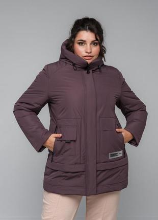 Жіноча демісезонна куртка прямого крою великі розміри 48-58 різні кольори