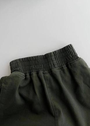 Стильні джинсові брюки з високою посадкою на резинці вільного прямого крою широкі з кишенями5 фото