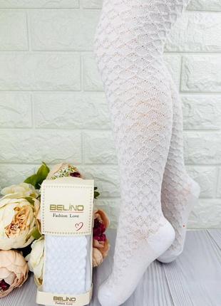 Білі бавовняні колготи для дівчинки якісні турецькі