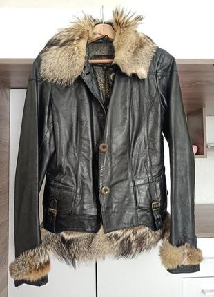 Кожаная куртка, пиджак, натуральная кожа, мех2 фото