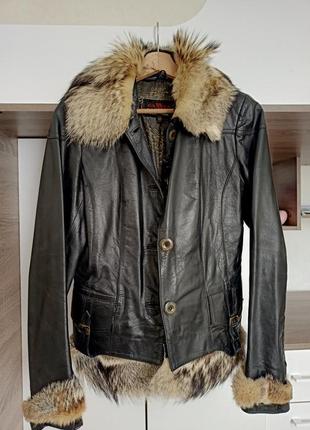Кожаная куртка, пиджак, натуральная кожа, мех9 фото