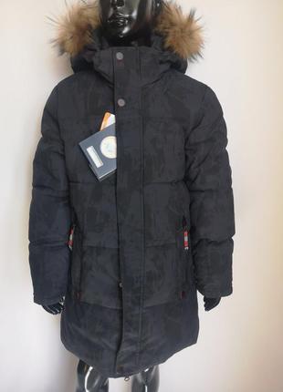 Зимова підліткова тепла куртка камуфляжна1 фото