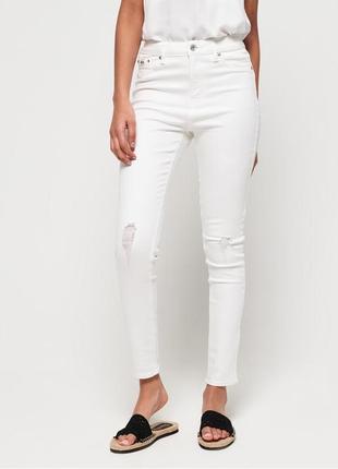 Белые джинсы superdry sophia skinny high waist2 фото
