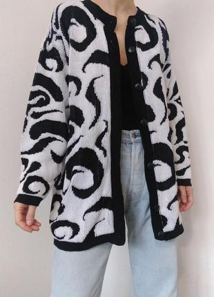 Вінтажний кардиган светр з гудзиками вінтаж джемпер пуловер реглан лоснглів кофта з гудзиками оверса