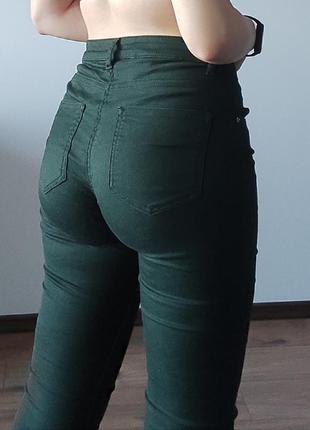Изумрудные джинсы скини / зеленые джинсы1 фото
