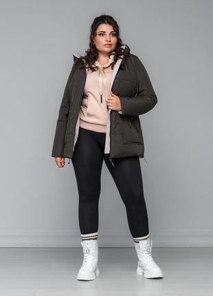 Жіноча демісезонна куртка прямого крою великі розміри 48-58 різні кольори5 фото