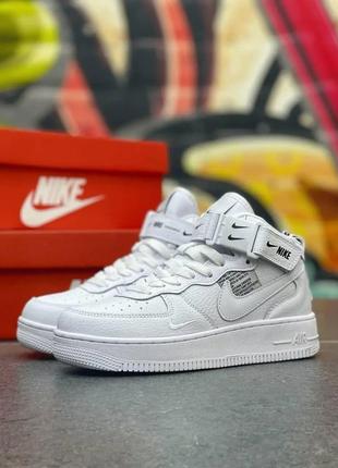 Женские высокие кожаные кроссовки  nike air force 1 mid8 фото