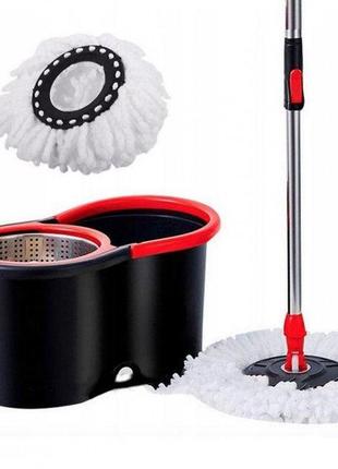 Комплект відро та швабра з автоматичним викручуванням (10 л) spin mop 360/набір для прибирання будинку/ турбошвабра, as3 фото