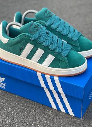 Стильні ядові кросівки adidas campus green