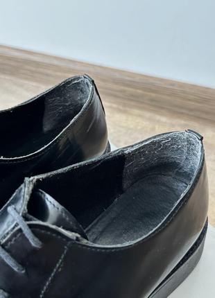 Туфли кожаные лаковые на шнурках броги оксфорды6 фото