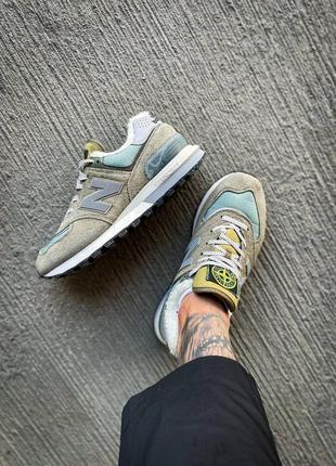 Мужские кроссовки new balance 574 legacy stone island8 фото