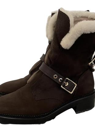 Ботинки сапоги massimo dutti кожа нубук2 фото
