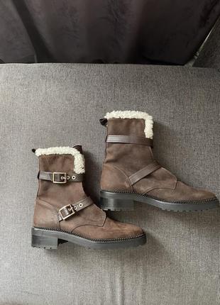 Ботинки сапоги massimo dutti кожа нубук10 фото