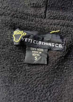 Непал. шерстяное с флисовой подкладкой пальто куртка с капюшоном карманами yeti clothing на молнии шерсть вязаное длинное миди кофта худи демисезонное10 фото
