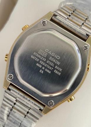Металлические наручные электронные часы золотого цвета с подсветкой5 фото