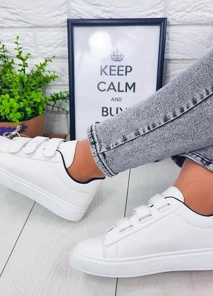 Белые кроссовки на липучках modern5 фото