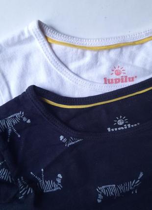 1-2 года набор регланов для девочки lupilu лонгслив кофточка хлопковая футболка длинный рукав3 фото