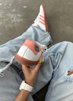 Кроссовки adidas samba white / peach premium9 фото