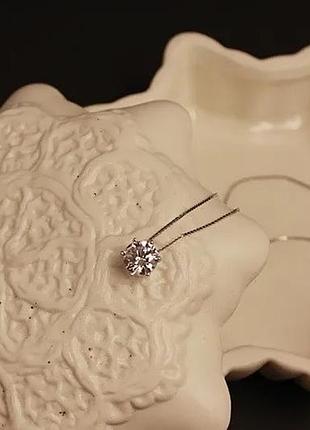 Подвеска цепочка колье камушок качественное стильное современное золотое украшение