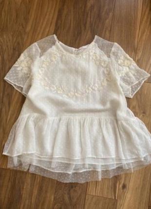 Нежная блуза с вышивкой футболка zara