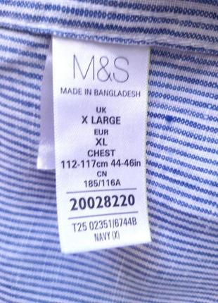 Рубашка льняная голубая синяяmarks &amp; spencer blue harbour 100% flax linen бриния xl,xl9 фото