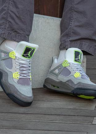 Кросівки nike air jordan retro 4 grey green