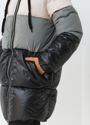 Удлиненная куртка-пуховик для девочки3 фото