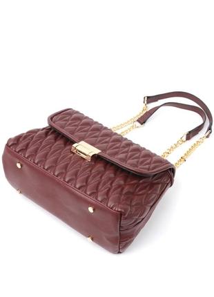 Классическая женская сумочка экокожа коричневая6 фото