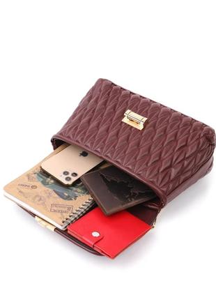 Классическая женская сумочка экокожа коричневая9 фото