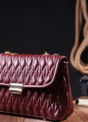 Классическая женская сумочка экокожа коричневая1 фото