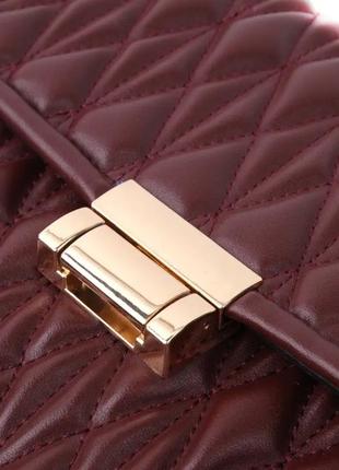 Классическая женская сумочка экокожа коричневая10 фото