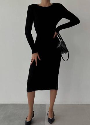 Нежное женственное платье миди с открытой спиной шнуровкой на спине рукавами по фигуре акриловое7 фото
