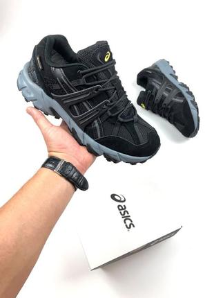 Кросівки  asics  сірі з чорним  ( термо )